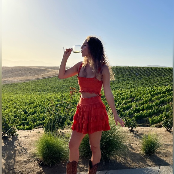 Free People Vibrant Orange Textured Set - Picture 3 of 3